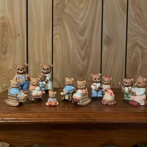Vintage Home Interiors Bear Collection, 10 pieces